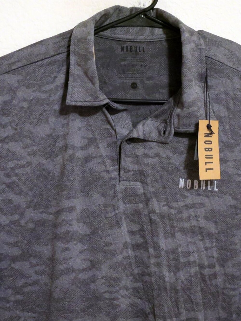 NOBULL Shirt Mens 2XL New Short Sleeve Performance Polo Gray Camouflage